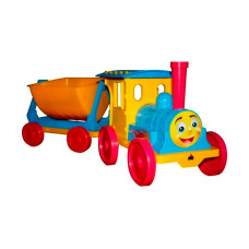 Іграшковий потяг DOLONI для пісочниці 1 причеп жовто-блакитний (013115/1)