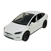 Іграшкова моделька Автопром Tesla model Х масштаб 1:24 із зарядною станцією та світло-звуковими ефектами біла (AP7712WT)