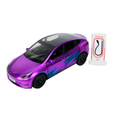 Іграшкова моделька АвтоСвіт металева Tesla Model Y 1:24 інерційна фіолетова (AP-2002VL)