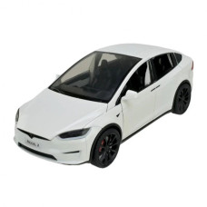 Іграшкова моделька Автопром Tesla model Х масштаб 1:24 із зарядною станцією та світло-звуковими ефектами біла (AP7712WT)