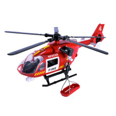 Іграшковий гелікоптер пожежний із світло-звуковими ефектами червоний (666-51Q)