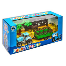 Іграшкова машинка інерційна Синій трактор з причепом (EN1002)