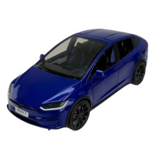 Іграшкова моделька Автопром Tesla model Х масштаб 1:24 із зарядною станцією та світло-звуковими ефектами синя (AP7712BL)