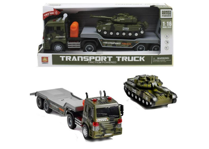 Вантажівка з трейлером і танком Transport truck зі світловими ефектами (WY571I)