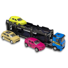 Трейлер-автовоз Автопром з набором машинок синя (AP7510BL)