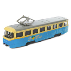 Моделька АвтоХіт Трамвай 1:70 інерційний металевий блакитний 18.5 см (M5660BL)