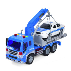 Машинка Евакуатор 1:16 інерційна із світловими ефектами 26 см синя (WY570GH/BL)