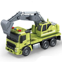 Машинка екскаватор 1:16 інерційна із світло-звуковими ефектами зелена 25 см (A1110-24)