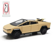 Колекційна моделька Автопром Cybertruck із кіберциклом 1:24 металева інерційна бежева (AP7721BG)