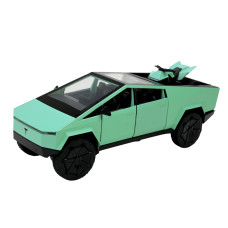 Колекційна моделька Автопром Cybertruck із кіберциклом 1:24 металева із світло-звуковими ефектами м'ятна (AP7726TF)