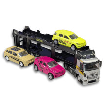 Трейлер-автовоз Автопром с набором машинок срібна (AP7510SV)