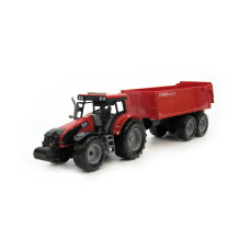 Трактор з причепом із світло-звуковми ефектами червоний (550-49J-RD)