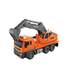 Машинка екскаватор 1:16 інерційна із світло-звуковими ефектами помаранчева 25 см (A1110-14)