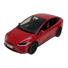 Іграшкова моделька Автопром Tesla model Х масштаб 1:24 із зарядною станцією та світло-звуковими ефектами червона (AP7712RD)