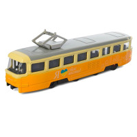 Моделька АвтоХіт Трамвай 1:70 інерційний металевий жовтий 18.5 см (M5660YL)