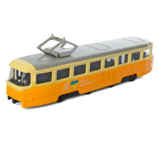 Моделька АвтоХіт Трамвай 1:70 інерційний металевий жовтий 18.5 см (M5660YL)