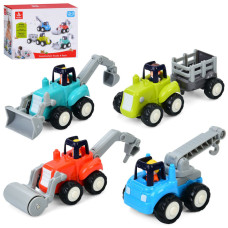 Набір машинок будівельна техніка з рухливими елементами інерційні 4 шт (HA7906)