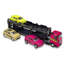 Трейлер-автовоз Автопром з набором машинок червона (AP7510RD)