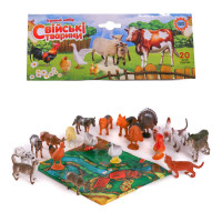 Іграшкові фігурки свійських тварин 20 шт із гральним полем (M 0256 U/R)