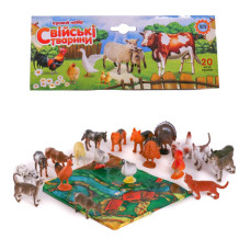 Іграшкові фігурки свійських тварин 20 шт із гральним полем (M 0256 U/R)