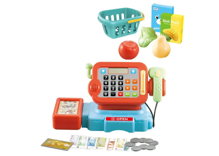 Касовий апарат з набором іграшкових продуктів та сканером (LT8802-5B)
