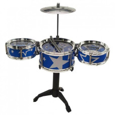 Іграшкова барабанна установка Drum Set Jazz 3 барабани синя (TH688-3BL)