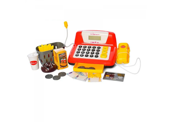 Касовий апарат Limo Toy Магазинчик каса, сканер, продукти червоний (7016-1UA)