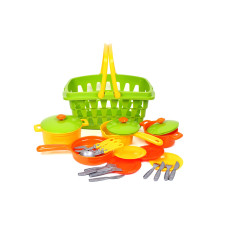 Іграшковий набір ТехноК посуд в корзинці зелений (TH4456)