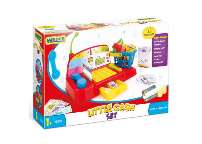 Іграшка Wader Касовий апарат з карткою, готівкою і продуктами (25500)