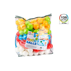 Кульки набір ТехноК для сухого басейну різнокольорові d-70мм 125шт (TH8942)