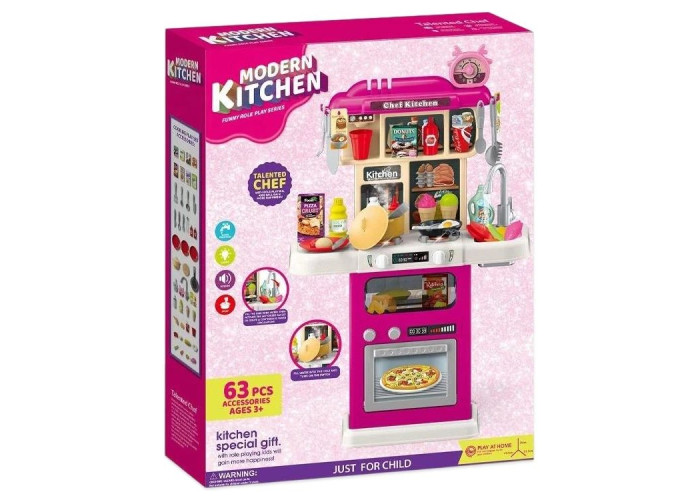 Ігровий набір Modern Kitchen кухня інтерактивна із іграшковими продуктами 64 предмети (922-185)