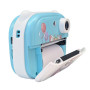 Дитячий фотоапарат миттєвого друку, міні принтер, котик блакитний (KING75BL)