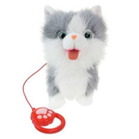 Інтерактивна іграшка Кращий друг Котик з повідком із звуковими ефектами сіро-білий (BF2501GRY)