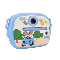Дитячий портативний фотоапарат із моментальним друком у футлярі блакитний (KING74BL)