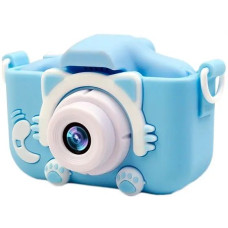 Дитячий цифровий фотоапарат в чохлі киця блакитний (GMBL-38BL)