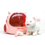 Іграшка м'яка інерактивна Plush Pet Котик у рюкзаку білий (MC-1058)
