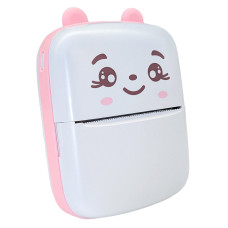 Дитячий портативний термопринтер Смайлик рожевий (A8C)