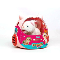 Іграшка м'яка інерактивна Plush Pet Котик у рюкзаку білий (MC-1058)