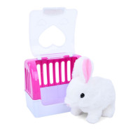 Інтерактивна іграшка Limo Toy зайчик із переноскою рожева 15 см (667-25PN)