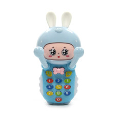 Телефон розвиваючий малюк-зайчик зі світловими і звуковими ефектами блакитний (PL-721-49BL)