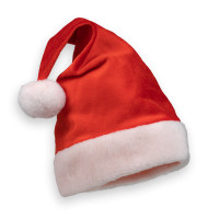 Маскарадна шапочка Попелюшка новорічна червона з рожевою опушкою (ZL2281-1)