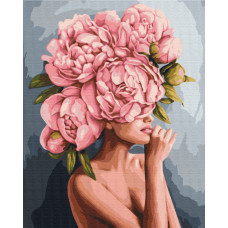 Картина для малювання за номерами Brushme Дотик півонії 40х50см (BS51481)