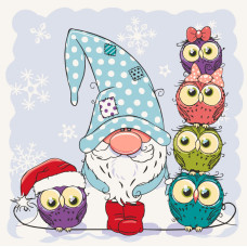 Картина для малювання за номерами Art Craft Гномик із совами 30х30см (15556-AC)