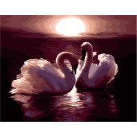 Картина для малювання за номерами Стратег Закохані лебеді 40х50см (VA-2671)