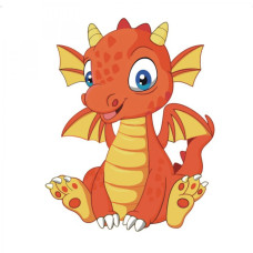 Картина за номерами Strateg Дракончик 30х30 з лаком (ES016)