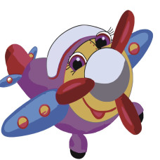 Картина для малювання за номерами Стратег Веселий літачок 30х30 (ES041)