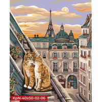 Картина для малювання за номерами Danko Toys Закохані котики 50x40 (KpNe-40*50-02-06)