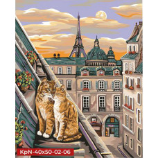 Картина для малювання за номерами Danko Toys Закохані котики 50x40 (KpNe-40*50-02-06)