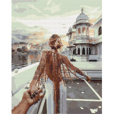 Картина для малювання за номерами Brushme Йди за мною. Озеро Удайпур 40х50см (BS21872)