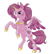 Картина для малювання за номерами Strateg Рожевий пегас 30х30см (ES098)